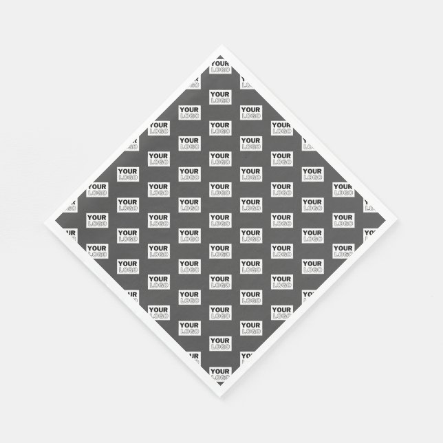Your Image Design or Business Logo Tiled | Grey Napkins (Corner)