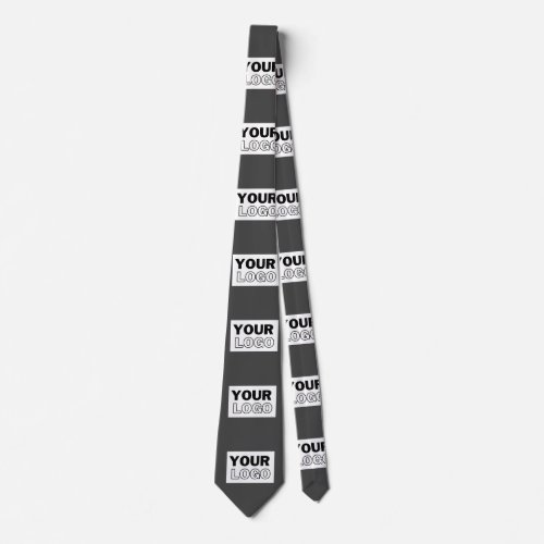 Your Image Design or Business Logo Tiled  Grey Neck Tie