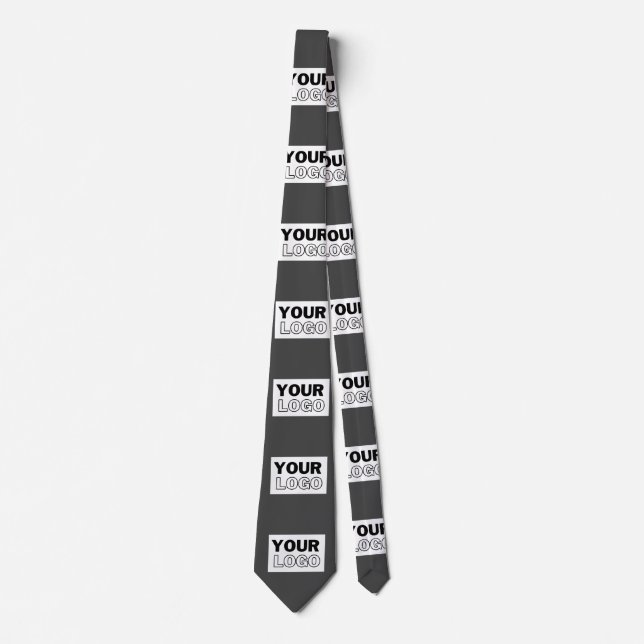 Your Image Design or Business Logo Tiled | Grey Neck Tie (Front)
