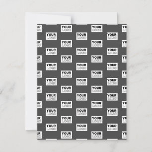 Your Image Design or Business Logo Tiled Grey Note Card