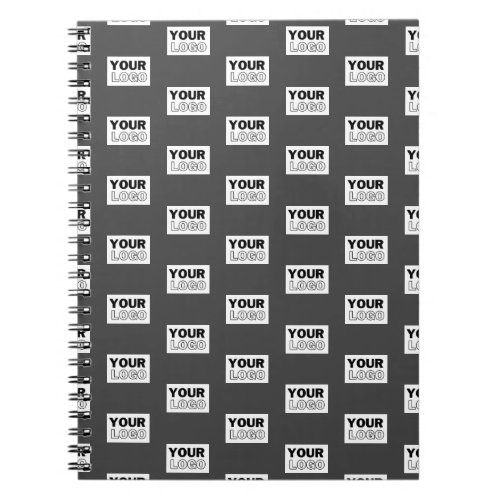 Your Image Design or Business Logo Tiled  Grey Notebook