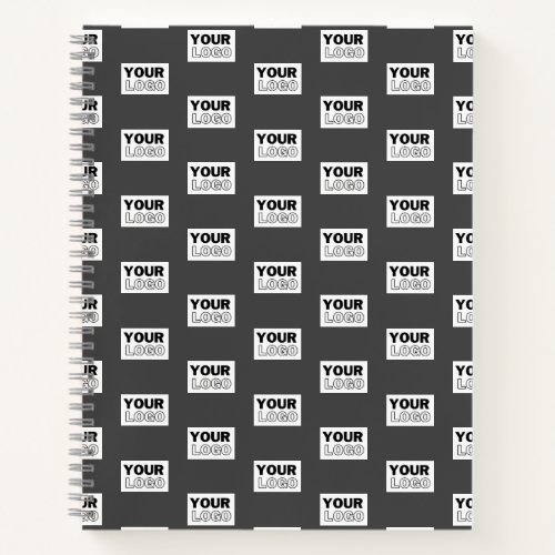 Your Image Design or Business Logo Tiled  Grey Notebook