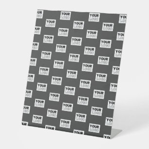 Your Image Design or Business Logo Tiled Grey Pedestal Sign