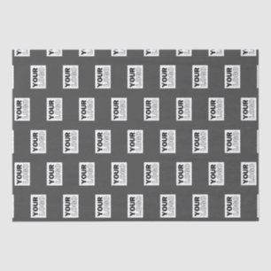 Your Image Design or Business Logo Tiled Grey Tissue Paper