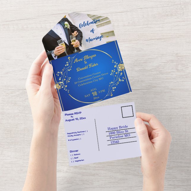 (Your Image) Easily Personalized Wedding Event All In One Invitation (Tearaway)
