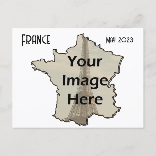 Your Image France Outline  Postcard