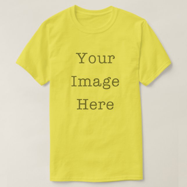 Your Image Here Customizable Personalized Yellow T-Shirt (Design Front)