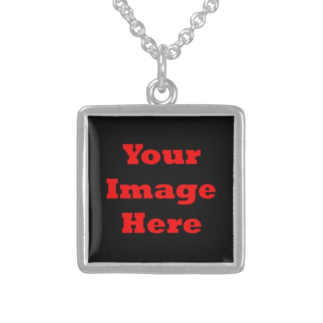 Your Image Here (Vertical) Sterling Silver Necklace (Front)