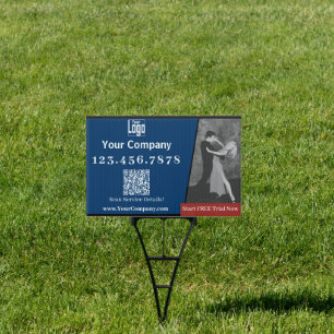 Your Image Logo Company Phone QR Code Promotional Sign