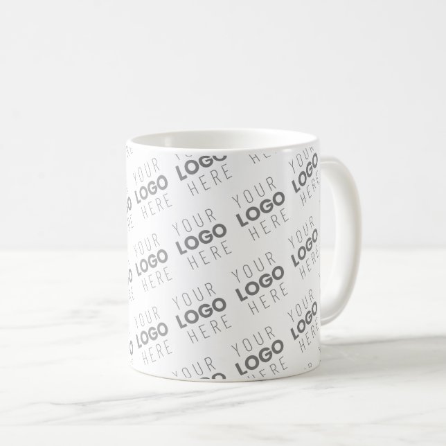 Your Image/Logo Lightened Automatically + Pattern Coffee Mug (Front Right)