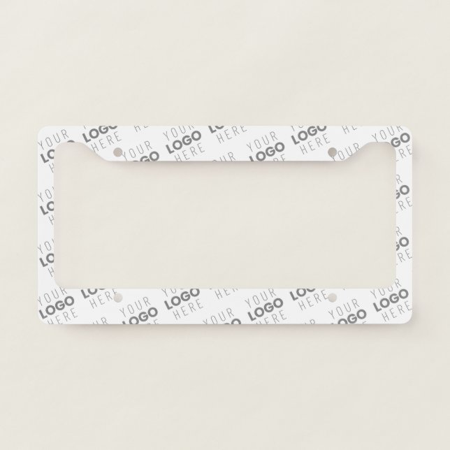 Your Image/Logo Lightened Automatically + Pattern License Plate Frame (Front)
