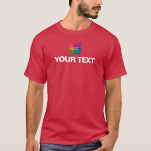 Your Image Logo Photo Template Mens Red Christmas T-Shirt