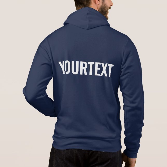 Your Image Logo Photo Text Mens Back Side Printed Hoodie (Back)