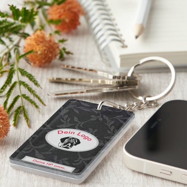 Your Image Mastiff Bulldog Logo Keychain (Front Right)