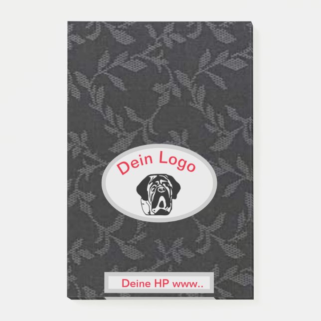 Your Image Mastiff Bulldog Logo Sticker Post-it Notes (Front)