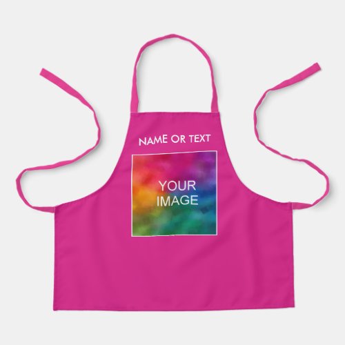 Your Image Photo Pink Add Text Or Name Kids Girls Apron