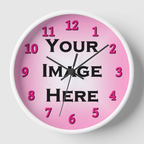 Your Image Rose Numbers Template Wall Clock