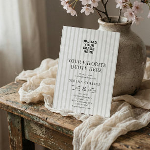 Your Image Vintage Stripe Sage Bridal Shower  Invitation