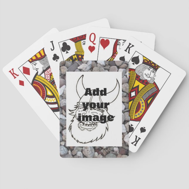 Your image with rock border poker cards (Back)