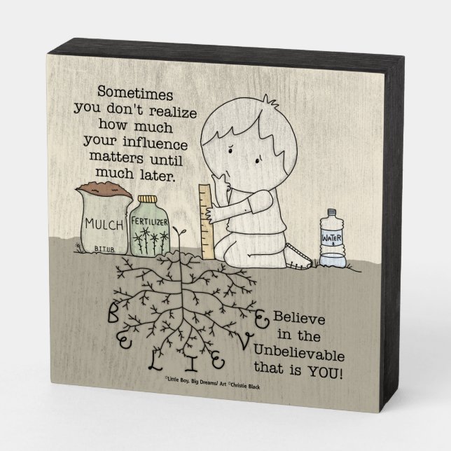 Your Influence Matters Wooden Box Sign (Angled Horizontal)