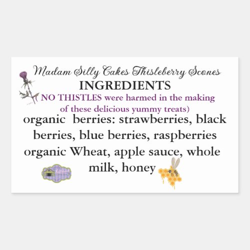 your INGREDIENTS LABEL FOR YOUR TREATS CUSTOMIZE