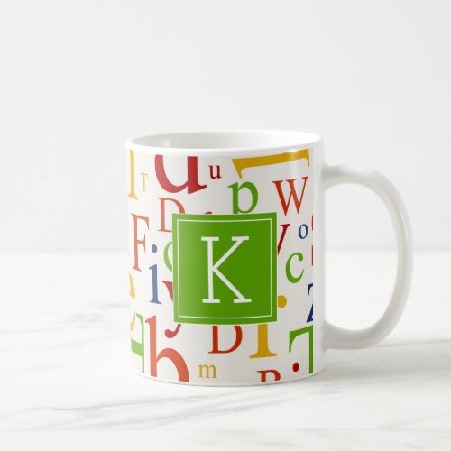 Your Initial  Colorful Alphabet Coffee Mug