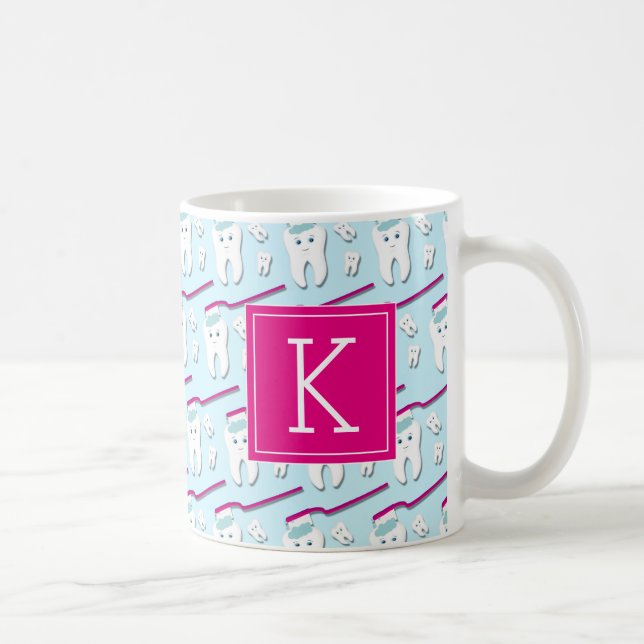 Your Initial | Cute Teeth Coffee Mug (Right)