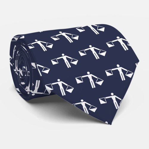 Your Initial In Flag Semaphore Neck Tie