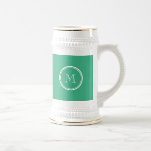 Your Initial Mint Green High End Colored Beer Stein