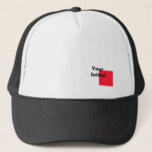 Your Initial Monogram Black + White Trucker Hat
