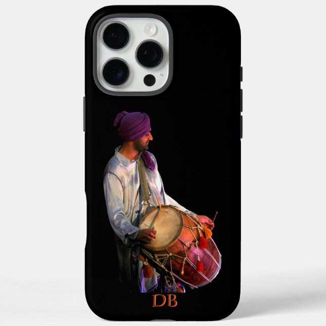 Your initials, Dhol Drummer, Punjab Costume Case-Mate iPhone Case (Back)