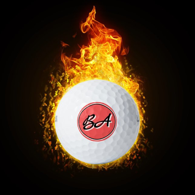 Your Initials in Black and White on Red Golf Balls (Creator Uploaded)