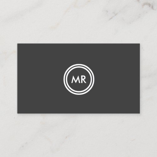 YOUR INITIALS LOGO on DK GRAY Business Card