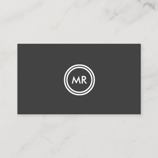 Customizable YOUR INITIALS LOGO on DK GRAY Business Card