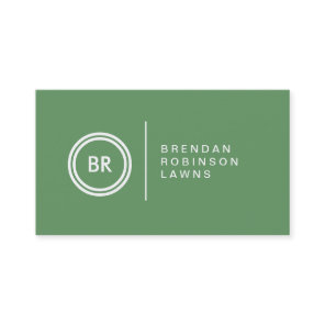 YOUR INITIALS LOGO on GREEN No. 2 Business Card
