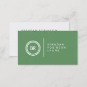 YOUR INITIALS LOGO on GREEN No. 2 Business Card (Front/Back)