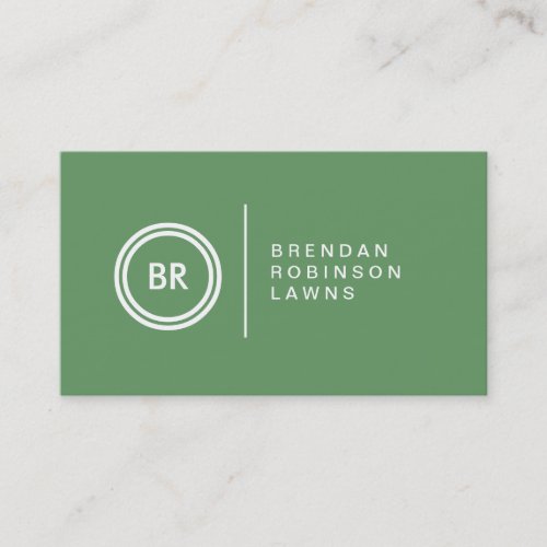 YOUR INITIALS LOGO on GREEN No. 2 Business Card