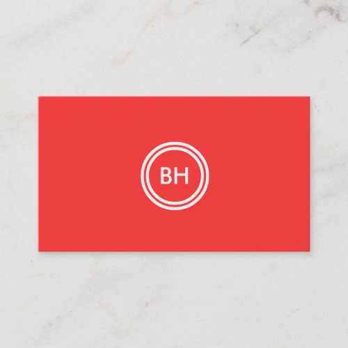 YOUR INITIALS LOGO on RED Business Card