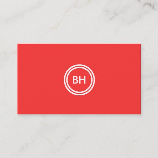 Customizable YOUR INITIALS LOGO on RED Business Card
