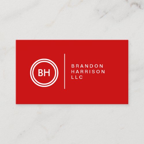 YOUR INITIALS LOGO on RED No. 2 Business Card