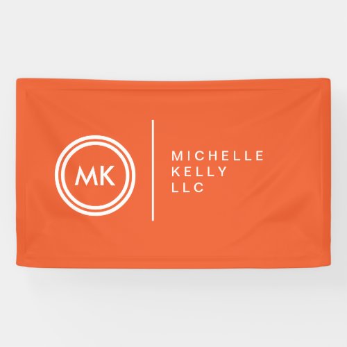 Your Initials Monogram Logo on Orange Banner