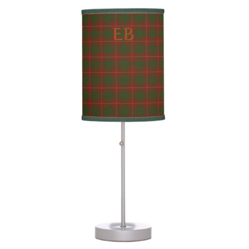 Your initials  Name on Bruce Clan tartan Table Lamp