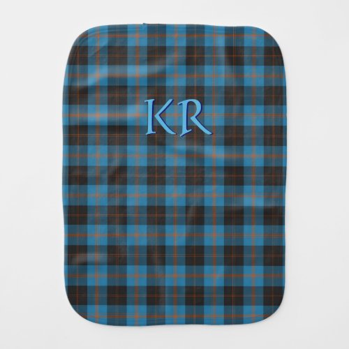 Your initials on Angus District Ancient tartan Baby Burp Cloth