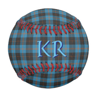 Your initials on Angus District Ancient tartan Baseball