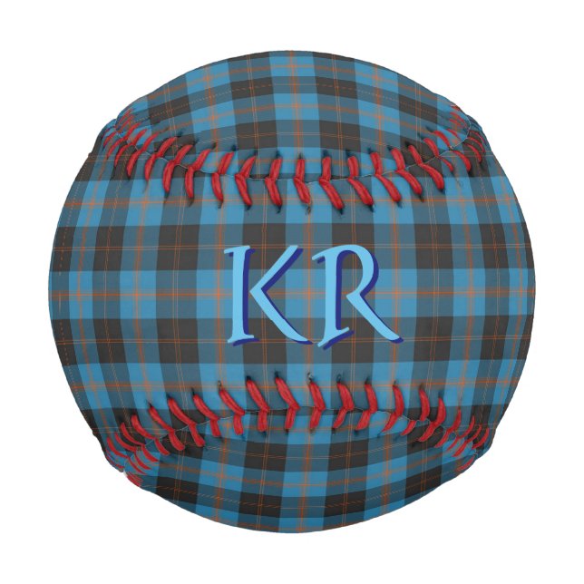 Your initials on Angus District Ancient tartan Baseball (Front)