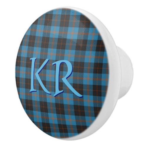 Your initials on Angus District Ancient tartan Ceramic Knob