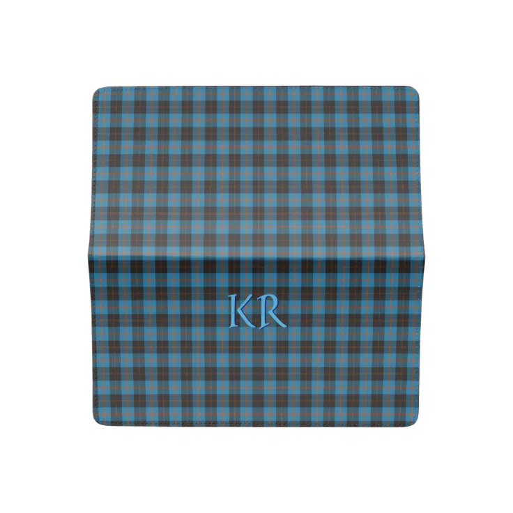 Your initials on Angus District Ancient tartan Che Checkbook Cover (Open)