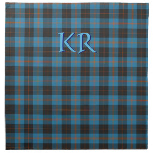 Your initials on Angus District Ancient tartan Cloth Napkin