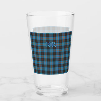 Your initials on Angus District Ancient tartan Glass