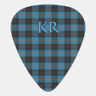 Your initials on Angus District Ancient tartan Guitar Pick